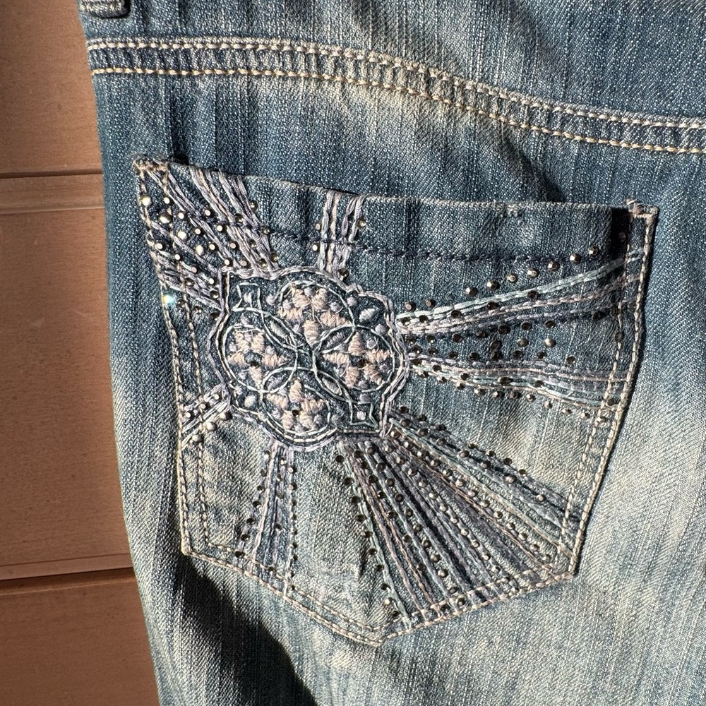 Code Bleu Indigo Buttoned Jeans Size 8 - image 11